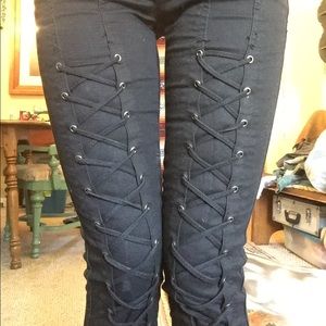 Laced Up Skinny Jeans